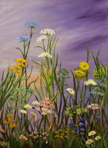Pintura titulada "Fleurs des champs" por Christine Lavialle, Obra de arte original, Acrílico