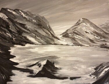 Malarstwo zatytułowany „Glacier Noir et bla…” autorstwa Christine Lavialle, Oryginalna praca, Akryl