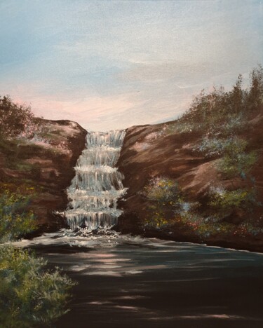 Painting titled "Cascade" by Christine Lavialle, Original Artwork, Acrylic