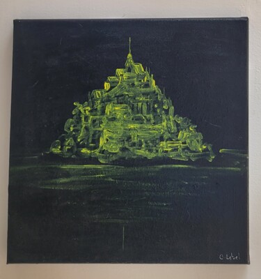 Peinture intitulée "Le Mont-Saint-Miche…" par Christine Lebel, Œuvre d'art originale, Acrylique