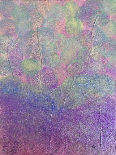 Painting titled "Eucalyptus colorés" by Christine Lefrançois, Original Artwork, Acrylic