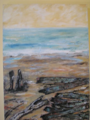 Painting titled "après la tempête à…" by Christine Leger, Original Artwork, Acrylic