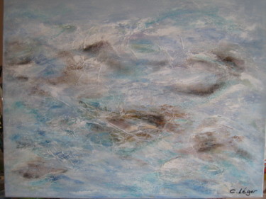 Painting titled "remous" by Christine Leger, Original Artwork, Oil