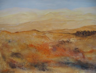 Painting titled "paysage marocain" by Christine Leger, Original Artwork, Acrylic