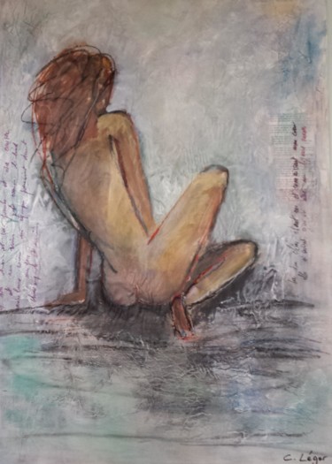 Malerei mit dem Titel "madame rêve" von Christine Leger, Original-Kunstwerk, Acryl