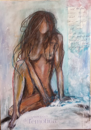 Painting titled "QUAND UNE FEMME SE…" by Christine Leger, Original Artwork, Acrylic