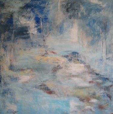 Painting titled "LE JOUR BLEU" by Christine Leger, Original Artwork, Acrylic