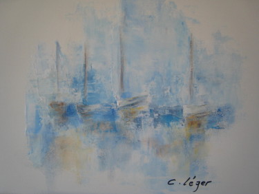 Painting titled "ATTENTE" by Christine Leger, Original Artwork, Acrylic