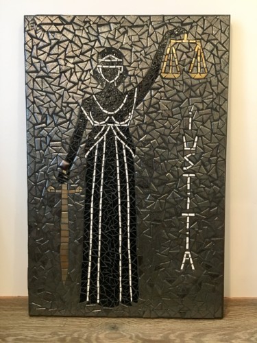 Sculpture intitulée "Thémis , mosaïque e…" par Christine Louchet, Œuvre d'art originale, Mosaïque