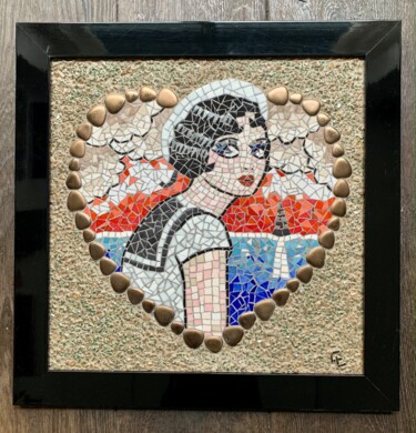 Sculpture titled "Pin-up" by Christine Louchet, Original Artwork, Mosaic