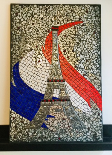 Rzeźba zatytułowany „La tour Eiffel” autorstwa Christine Louchet, Oryginalna praca, Mozaika