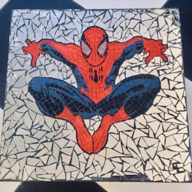 Sculpture titled "Ultimate Spider-Man" by Christine Louchet, Original Artwork, Mosaic