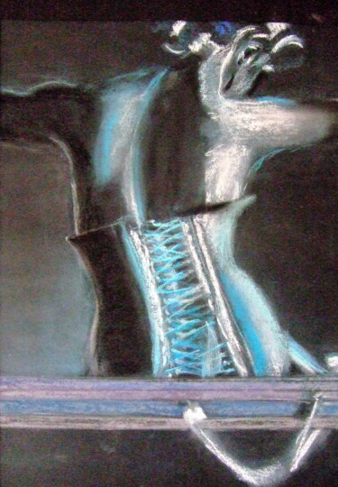 Peinture intitulée "Femme au corset" par Christine Louisy-Louis, Œuvre d'art originale, Pastel