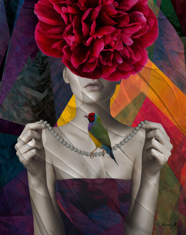 Arts numériques intitulée "Mon trésor" par Christine Maffli, Œuvre d'art originale, Peinture numérique