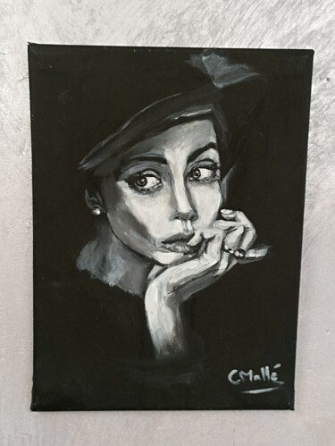 Malerei mit dem Titel "Angelina" von Christine Malle, Original-Kunstwerk, Acryl Auf Andere starre Platte montiert