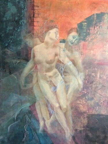Painting titled ""Les Trois Grâces,…" by Christine Mamet, Original Artwork, Oil