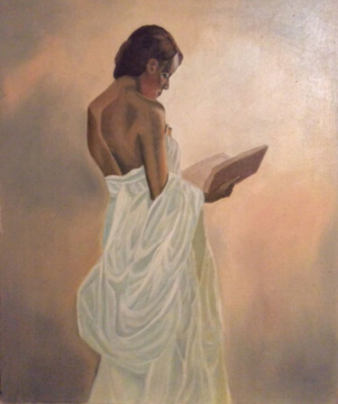 Peinture intitulée ""Ma-liseuse"" par Christine Mamet, Œuvre d'art originale