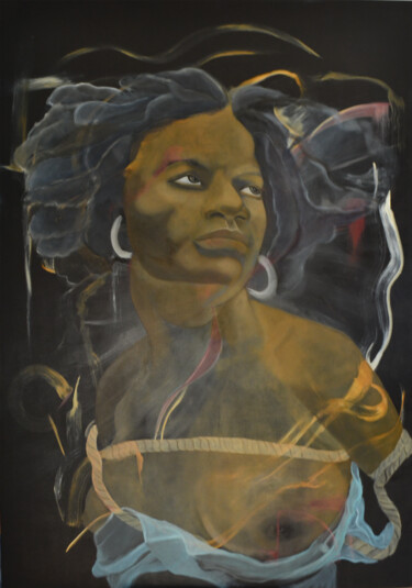Schilderij getiteld ""L'esclave"" door Christine Mamet, Origineel Kunstwerk