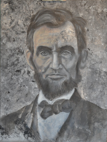 Painting titled ""Abraham Lincoln"" by Christine Mamet, Original Artwork, Oil