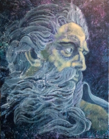 Peinture intitulée ""Neptune"" par Christine Mamet, Œuvre d'art originale, Acrylique