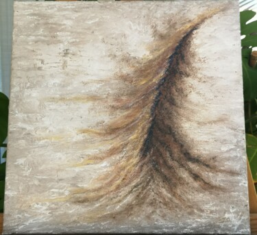 Painting titled "Crête sombre écume" by Christine Marichy, Original Artwork, Acrylic Mounted on Wood Stretcher frame