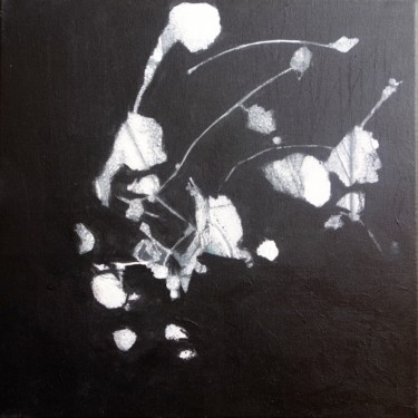 Peinture intitulée "Lucioles en noir et…" par Christine Membrez, Œuvre d'art originale, Acrylique Monté sur Châssis en bois