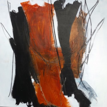 Peinture intitulée "Tronc brûlé" par Christine Membrez, Œuvre d'art originale
