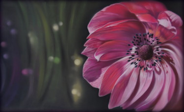 Painting titled "cosmic flower" by Christine Mergnat, Original Artwork, Pastel