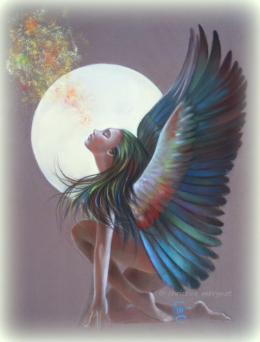 Peinture intitulée "you raise me up" par Christine Mergnat, Œuvre d'art originale, Pastel