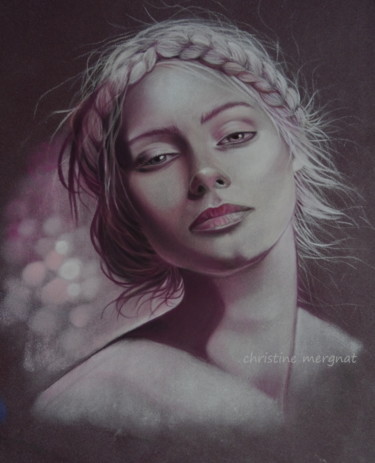 Painting titled "Suzanna #ArtistSupp…" by Christine Mergnat, Original Artwork, Pastel