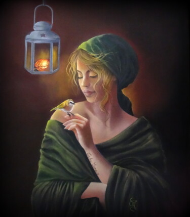 Painting titled ""mon précieux"" by Christine Mergnat, Original Artwork, Pastel