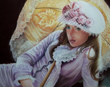 Painting titled ""Tess"" by Christine Mergnat, Original Artwork, Pastel