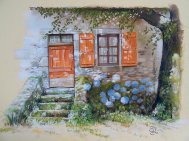 Painting titled ""home, sweet home"" by Christine Mergnat, Original Artwork, Pastel