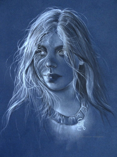 Painting titled ""Anna"" by Christine Mergnat, Original Artwork, Pastel
