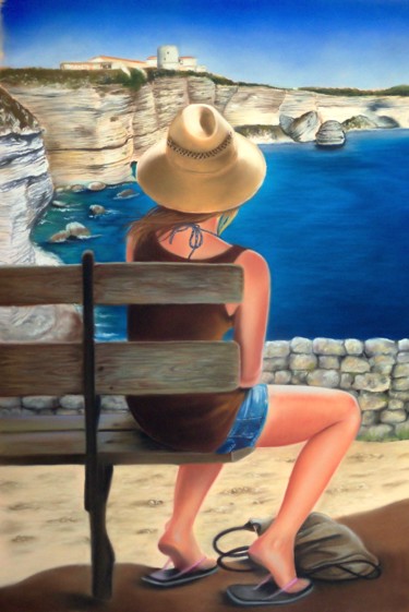 Pintura titulada ""Bonifacio"" por Christine Mergnat, Obra de arte original, Pastel