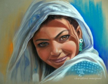 Peinture intitulée "Noor" par Christine Mergnat, Œuvre d'art originale, Pastel