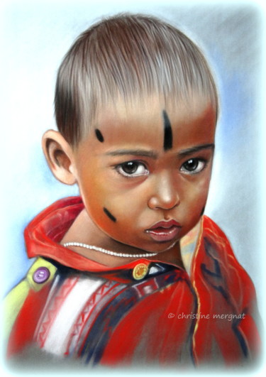 "Selvan" Peinture intitulée ""Selvan"" par Christine Mergnat, Œuvre d'art originale, Pastel