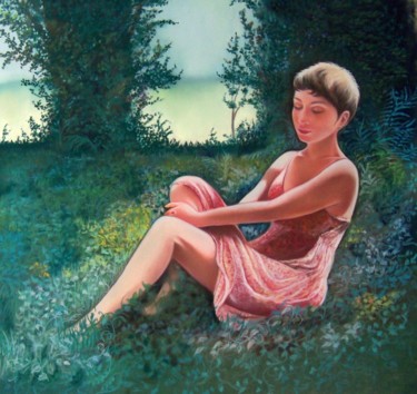 Peinture intitulée ""fin d'été"" par Christine Mergnat, Œuvre d'art originale, Pastel