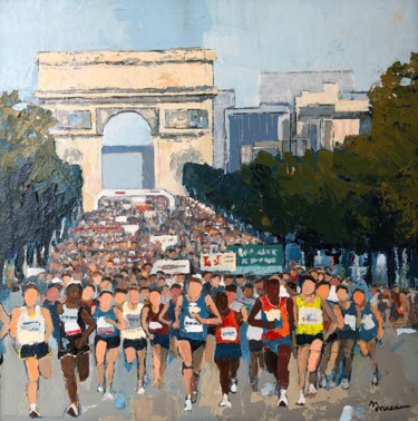 Pintura intitulada "Paris capitale des…" por Christine Morineau, Obras de arte originais, Acrílico Montado em Outro painel r…