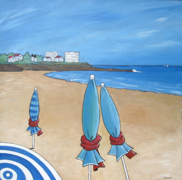 Pintura titulada "Bord de plage / Bea…" por Christine Paquereau, Obra de arte original, Acrílico