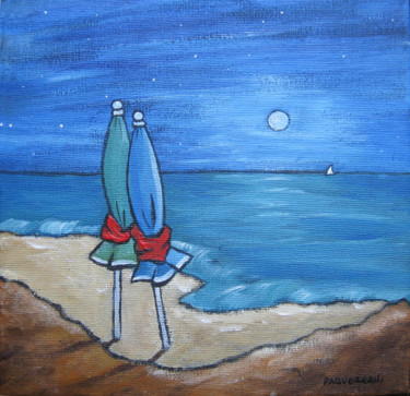 Peinture intitulée "Duo de lune / Moon…" par Christine Paquereau, Œuvre d'art originale, Acrylique