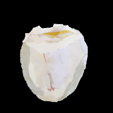 Kolaże zatytułowany „Egg” autorstwa Christine Perratzi, Oryginalna praca, Kolaże Zamontowany na Drewniana rama noszy