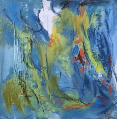 Painting titled "CLIMAT 1" by Christine Poloniato, Original Artwork, Pastel Mounted on Wood Stretcher frame