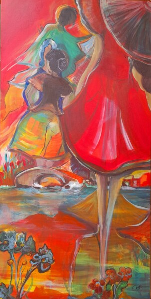 Painting titled "Chant de printemps" by Christine Praneuf, Original Artwork, Acrylic
