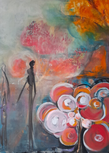 Картина под названием "Flamenca" - Christine Praneuf, Подлинное произведение искусства, Акрил