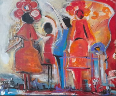 Картина под названием "Flamenca-2" - Christine Praneuf, Подлинное произведение искусства, Акрил