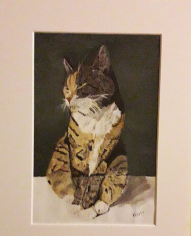 Painting titled "Minette" by Christine Ranchoux Soleillant, Original Artwork, Acrylic