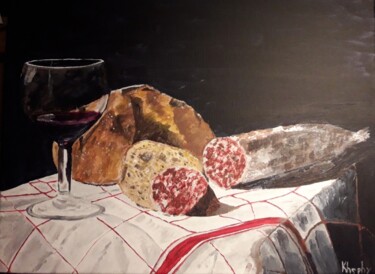 Painting titled "Pause gourmande" by Christine Ranchoux Soleillant, Original Artwork, Acrylic