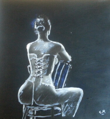 Schilderij getiteld "Corset" door Christine Ranchoux Soleillant, Origineel Kunstwerk, Acryl