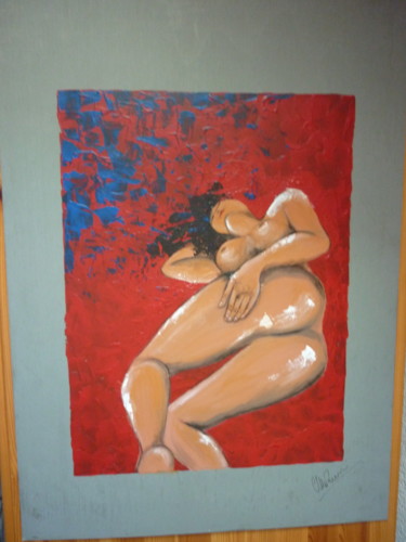 Peinture intitulée "Femme allongée" par Christine Roux, Œuvre d'art originale, Acrylique